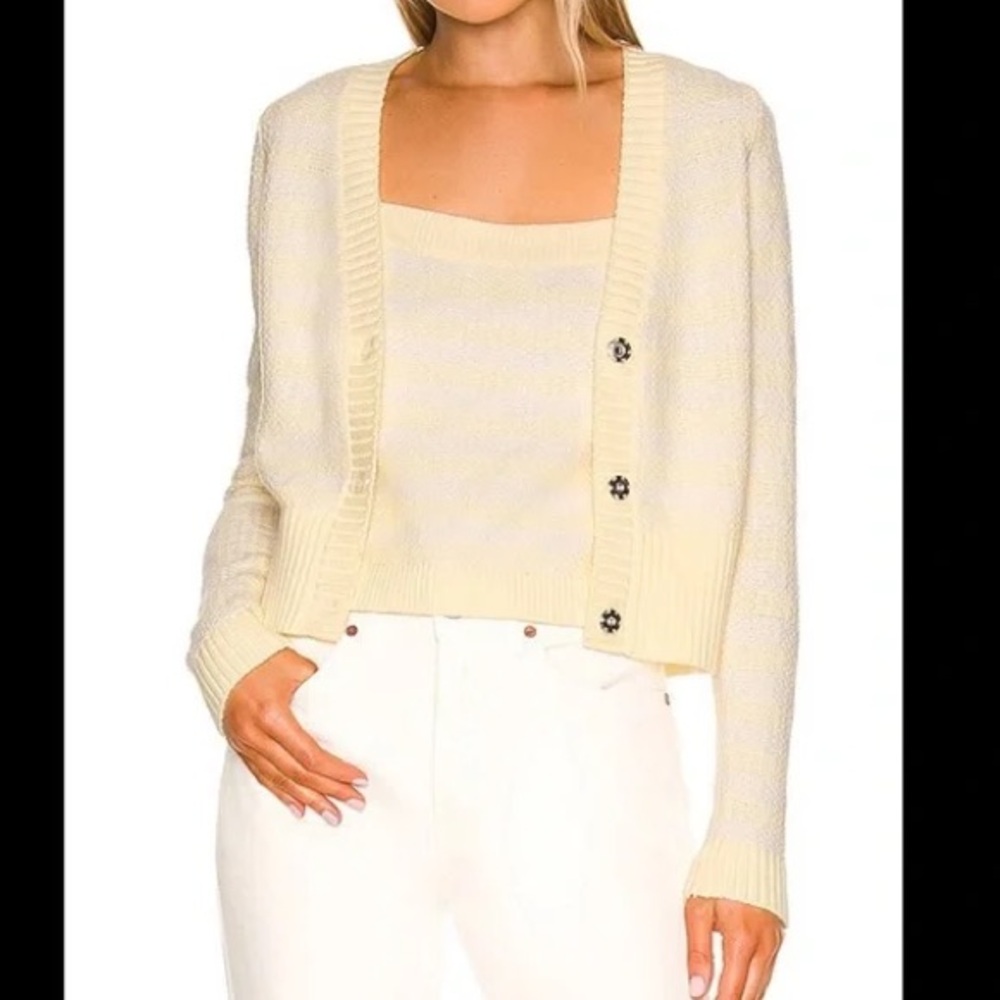 525 American Gingham Cropped Cardigan Set